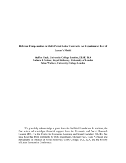 Deferred Compensation in Multi-Period Labor Contracts: An
