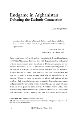 Endgame in Afghanistan: Debating the Kashmir Connection, By Amit