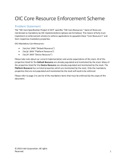 OIC Mandatory Core Resources