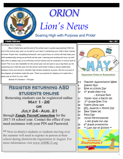May Newsletter - Orion Elementary
