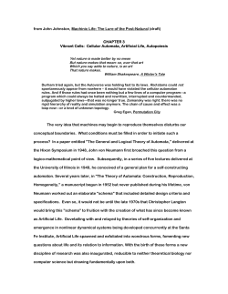 Cellular Automata, Artificial Life, Autopoiesis
