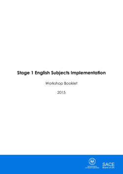 Stage 1 English Implementation Workshop Booklet