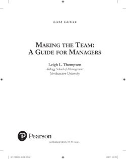Making the teaM: a guide for Managers