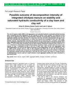Possible outcome of decomposition intensity of integrated chickpea