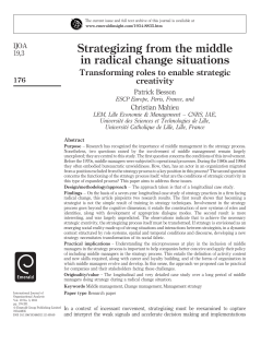 Strategizing from the middle in radical change situations