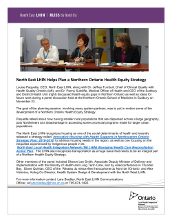 North East LHIN Helps Plan a Northern Ontario Health Equity Strategy