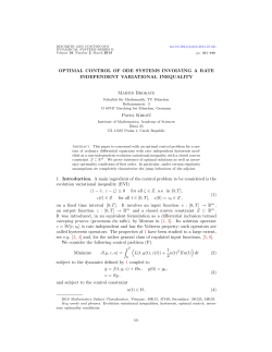 OPTIMAL CONTROL OF ODE SYSTEMS INVOLVING A RATE