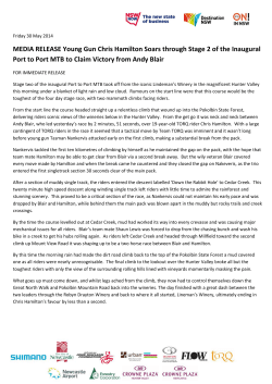 MEDIA RELEASE Young Gun Chris Hamilton