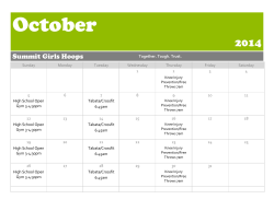 October 2014 Summit Girls Hoops Together. Tough. Trust. Sunday