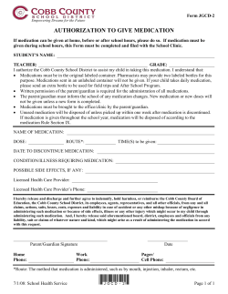 Authorization to Give Medication