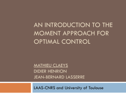 Introduction to the moment approach for optimal control