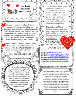 Newsletter - Week of Feb 8