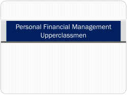 Personal Financial Management Upperclassmen