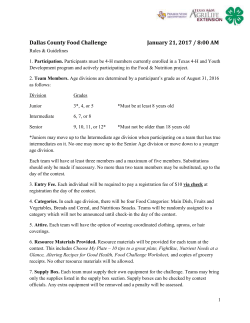 5. Time: Each team will have 40 minutes to prepare the dish, plan a