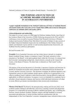 Purpose and Function of Academic Boards
