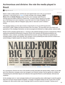 Acrimonious and divisive: the role the media played in Brexit