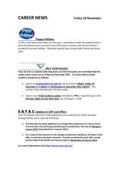 FROM THE CAREERS CENTRE