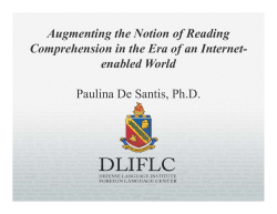 Augmenting the Notion of Reading Comprehension in the Era of an
