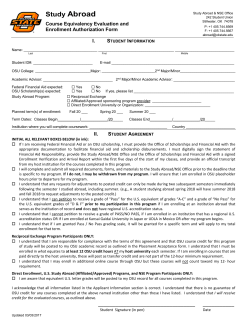 OSU Reciprocal Exchange Course Equivalent