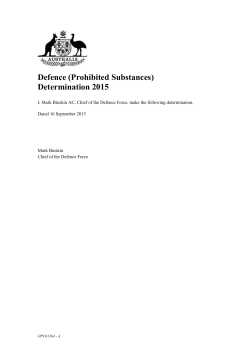 (Prohibited Substances) Determination 2015