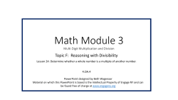 Math Module 3 Multi-Digit Multiplication and Division