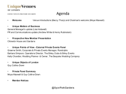 General Members Meeting - Unique Venues of London