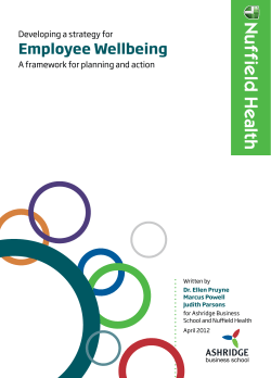 Developing a strategy for employee wellbeing