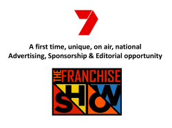 A first time, unique, on air, national Advertising