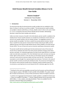 ELSA Pension Wealth Derived Variables (Waves 2 to 5