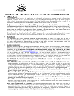 commonly occurring asa softball rules and points of emphasis