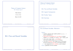 Theory of Computer Science - Predicate Logic II