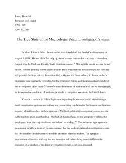 The True State of the Medicolegal Death Investigation System