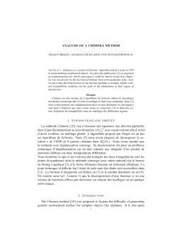 ANALYSIS OF A CHIMERA METHOD La mйthode Chim`ere [10] vise `