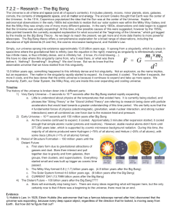 7.2.2 &ndash; Research &ndash; The Big Bang
