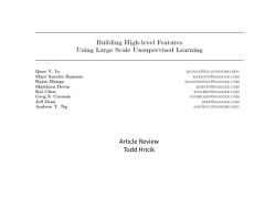 Slides (Building high level feautures with unsupervised learning)