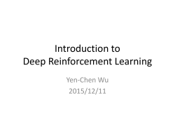 Introduction to Deep Reinforcement Learning