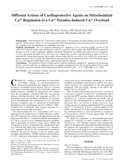 Different Actions of Cardioprotective Agents on - J
