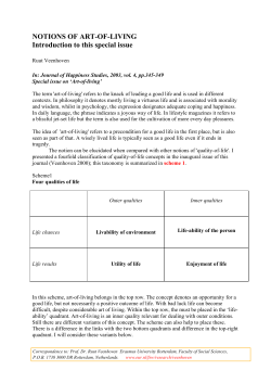 notions of art-of-living - Erasmus Universiteit Rotterdam