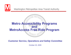 Metro Accessibility Programs and MetroAccess Free Ride