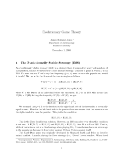 Evolutionary Game Theory