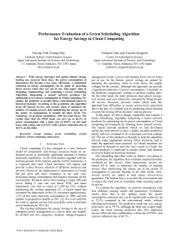 Performance Evaluation of a Green Scheduling Algorithm for Energy