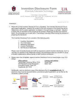 Invention Disclosure Form - Technology Commercialization Office