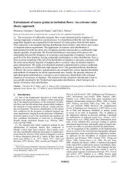 Entrainment of coarse grains in turbulent flows: An extreme value