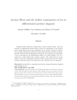 Income effects and the welfare consequences of tax in differentiated
