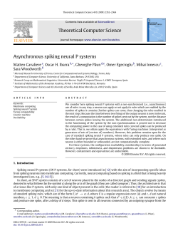 Theoretical Computer Science Asynchronous spiking neural P