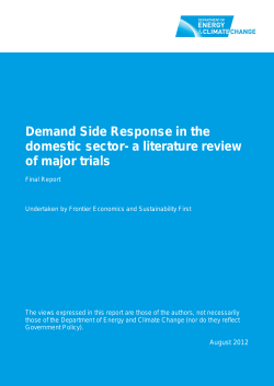Demand Side Response in the domestic sector