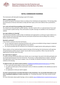 Fact sheet 3 - Royal Commission | NT