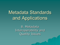 Metadata Standards and Applications