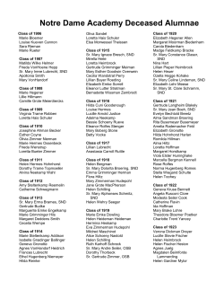 Class of 1989 - Notre Dame Academy