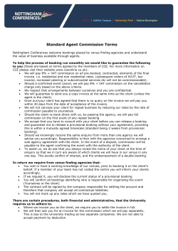 Standard Agent Commission Terms